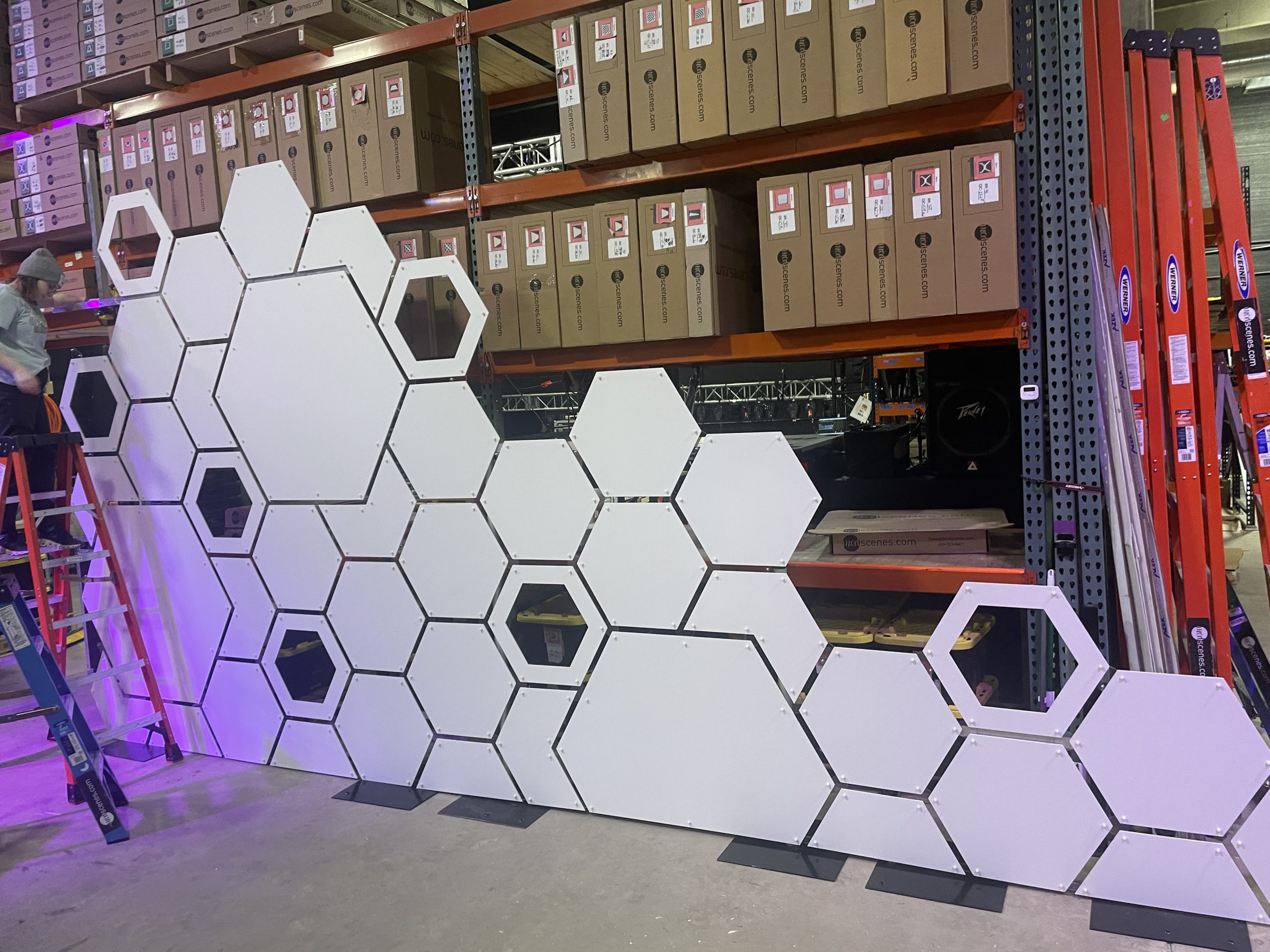 Custom Church Stage Design Custom PVC Hexagon Design